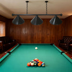ARIX Matching with Rail Complete - Finish Black with Lighting Billiard Metal 3-Shade Rail, Light 55-inch Shades Black
