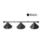 ARIX Matching with Rail Complete - Finish Black with Lighting Billiard Metal 3-Shade Rail, Light 55-inch Shades Black