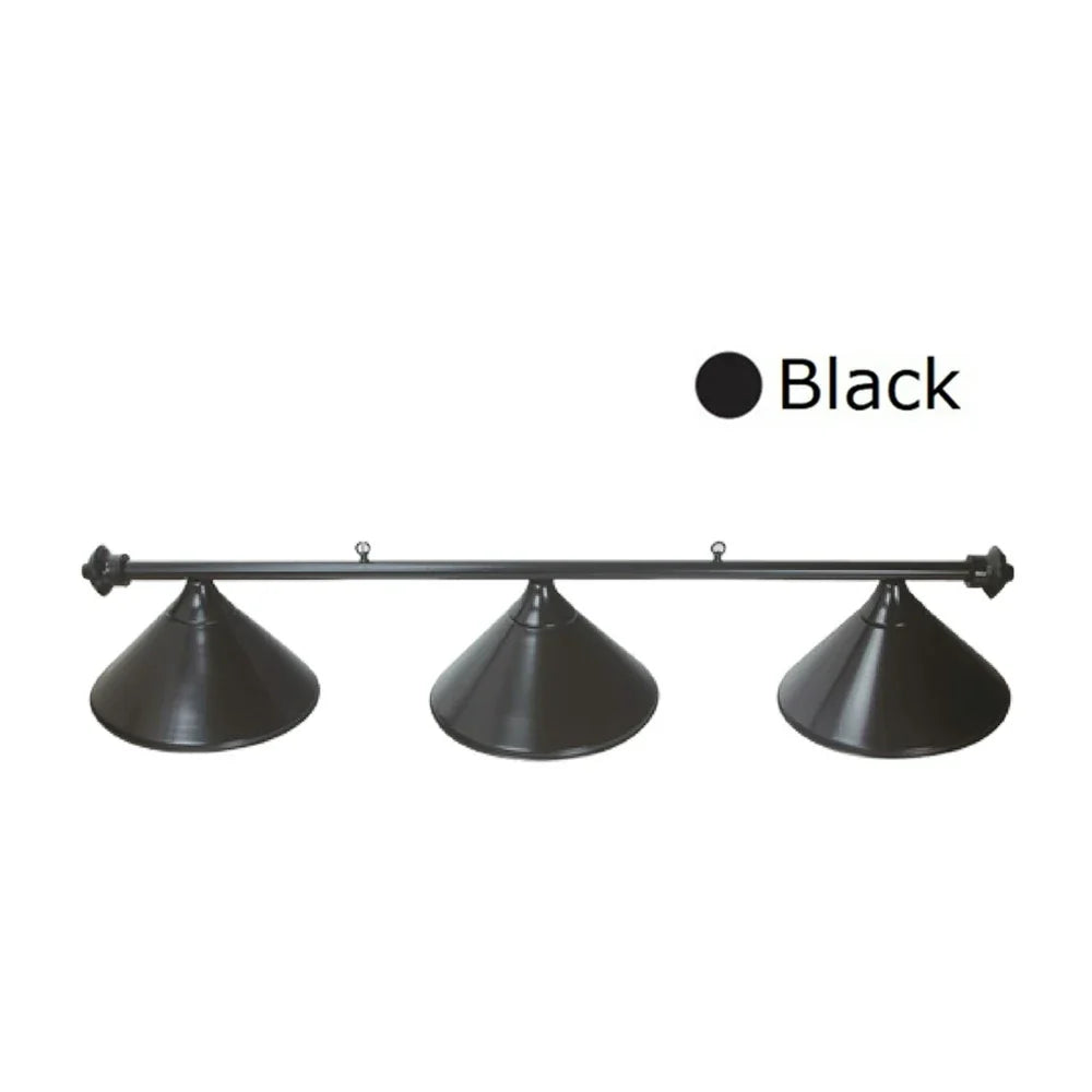 ARIX Matching with Rail Complete - Finish Black with Lighting Billiard Metal 3-Shade Rail, Light 55-inch Shades Black