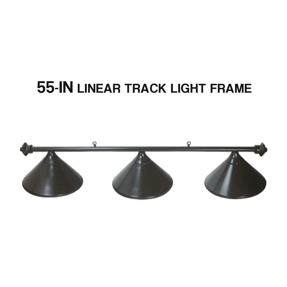 ARIX Matching with Rail Complete - Finish Black with Lighting Billiard Metal 3-Shade Rail, Light 55-inch Shades Black