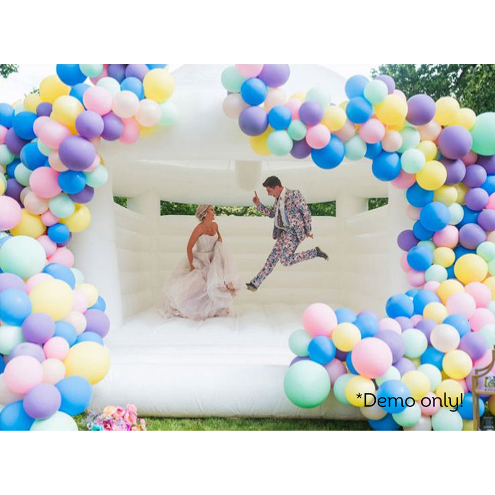 GAMEON 0118 Bounce 5X4X3.4m Fun Bounce Castle with For House PVC White Wedding Bouncy Blower House