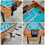 KICKSY 5FT Chrome Double-Spring Wood Playfield, Handles, Solid High-Density Frame Rust-Resistant - Stable Table Foosball with Design Steel Tubes, - Brown