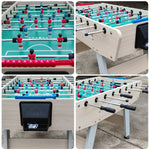 KICKSY 5FT Foosball Playfield, High-Density Stable Rust-Resistant - Wood with Double-Spring Frame Tubes, Design Steel Handles, Chrome - Table Solid White