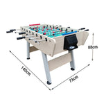 KICKSY 5FT Foosball Playfield, High-Density Stable Rust-Resistant - Wood with Double-Spring Frame Tubes, Design Steel Handles, Chrome - Table Solid White