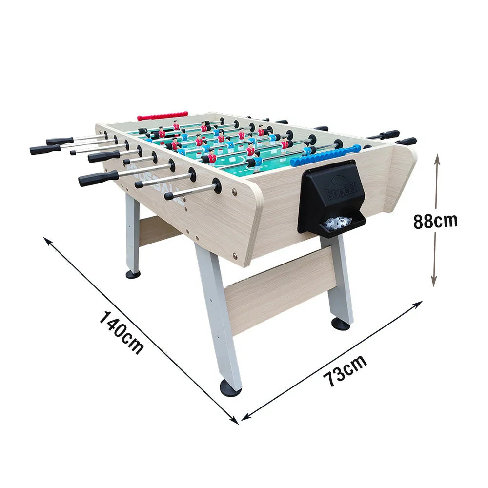 KICKSY 5FT Foosball Playfield, High-Density Stable Rust-Resistant - Wood with Double-Spring Frame Tubes, Design Steel Handles, Chrome - Table Solid White