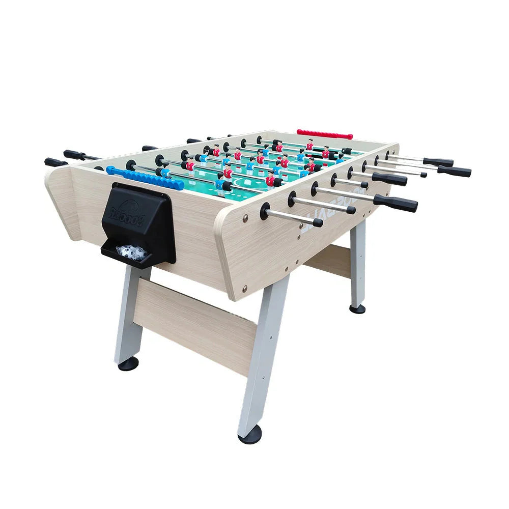 KICKSY 5FT Foosball Playfield, High-Density Stable Rust-Resistant - Wood with Double-Spring Frame Tubes, Design Steel Handles, Chrome - Table Solid White