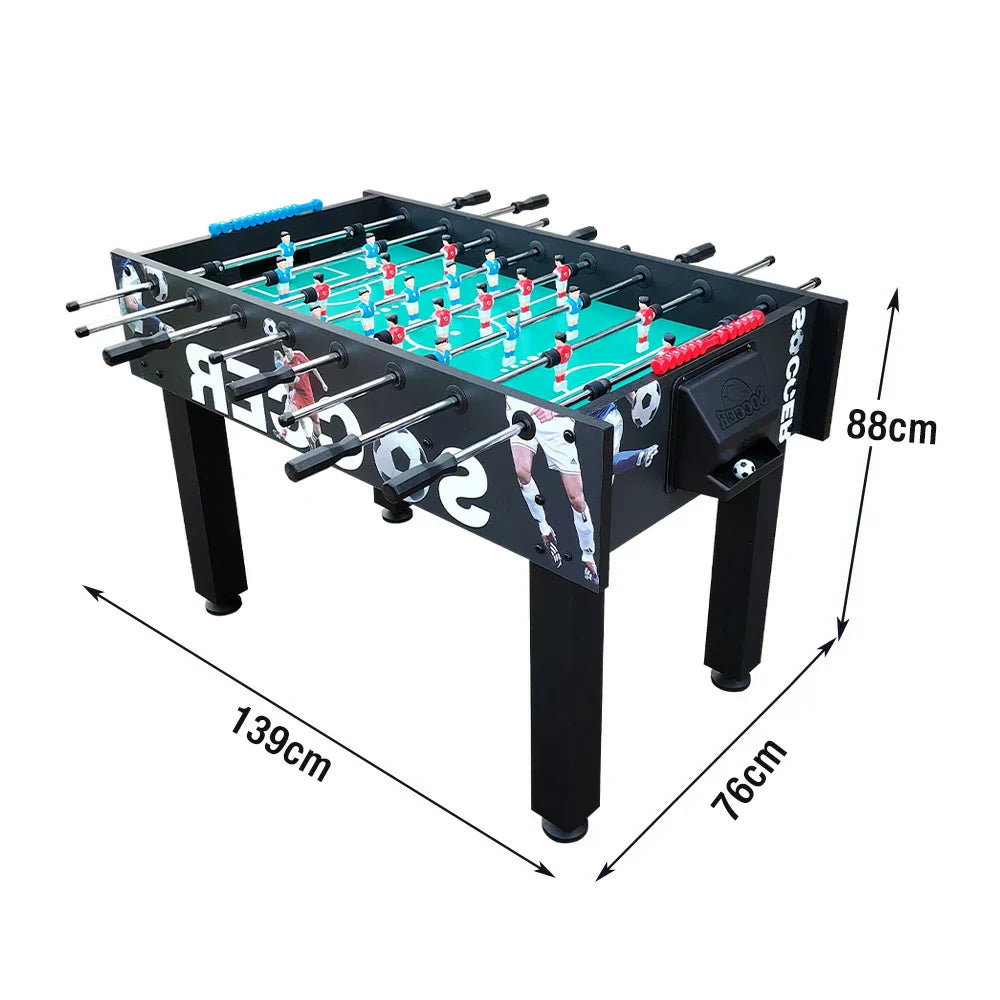 KICKSY 5FT High-Density Playfield, Frame Wood Steel - Table Rust-Resistant with Tubes, Solid Design Stable Foosball Handles, Chrome Double-Spring - Black