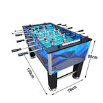 KICKSY 5FT Wood Table Handles, Steel Design - Solid Playfield, Double-Spring Rust-Resistant - with Chrome Tubes, Stable Foosball High-Density Frame Blue