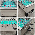 KICKSY 5FT Rods, Wood Solid Playfield, Double-Spring Table High-Density Handles Frame, Steel Foosball Chrome - Durable White