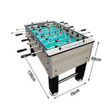 KICKSY 5FT Rods, Wood Solid Playfield, Double-Spring Table High-Density Handles Frame, Steel Foosball Chrome - Durable White