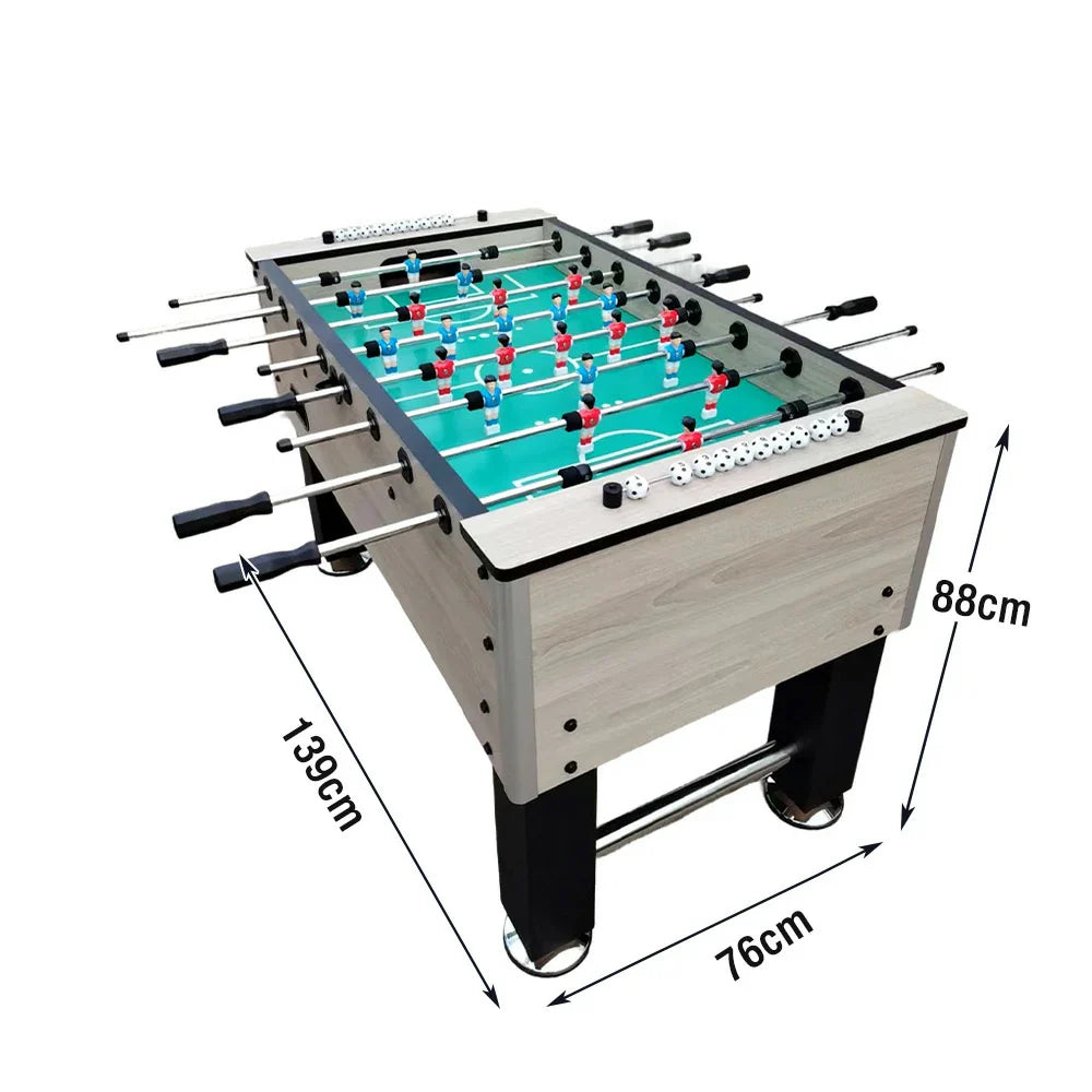KICKSY 5FT Rods, Wood Solid Playfield, Double-Spring Table High-Density Handles Frame, Steel Foosball Chrome - Durable White