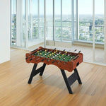 KICKSY 5FT Solid Wood Foosball Table Stable Handles Rods Steel Durable & Playfield High-Density Chrome-Plated ABS Players Anti-Slip Hand-Painted Design