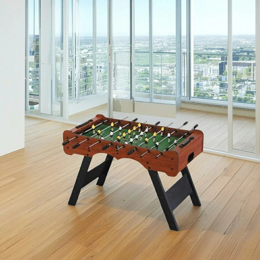 KICKSY 5FT Solid Wood Foosball Table Stable Handles Rods Steel Durable & Playfield High-Density Chrome-Plated ABS Players Anti-Slip Hand-Painted Design