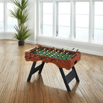 KICKSY 5FT Solid Wood Foosball Table Stable Handles Rods Steel Durable & Playfield High-Density Chrome-Plated ABS Players Anti-Slip Hand-Painted Design