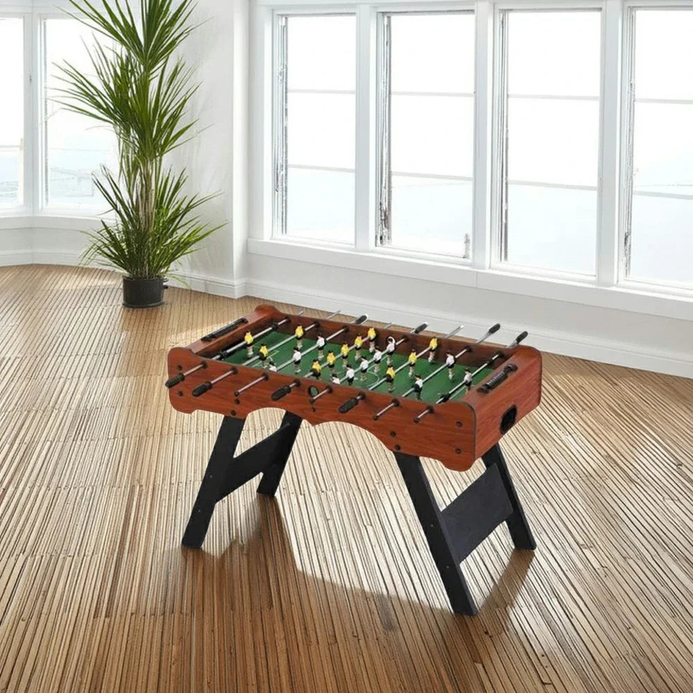 KICKSY 5FT Solid Wood Foosball Table Stable Handles Rods Steel Durable & Playfield High-Density Chrome-Plated ABS Players Anti-Slip Hand-Painted Design