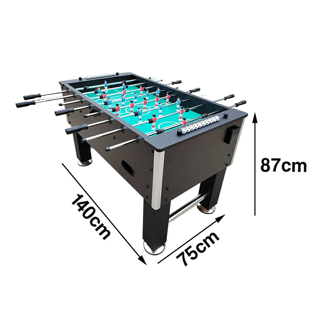 KICKSY 5FT Foosball Table - Sturdy MDF Build 8-Rod Design with Cup Holders - Black