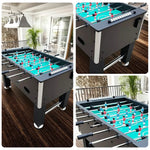 KICKSY 5FT Foosball Table - Sturdy MDF Build 8-Rod Design with Cup Holders - Black