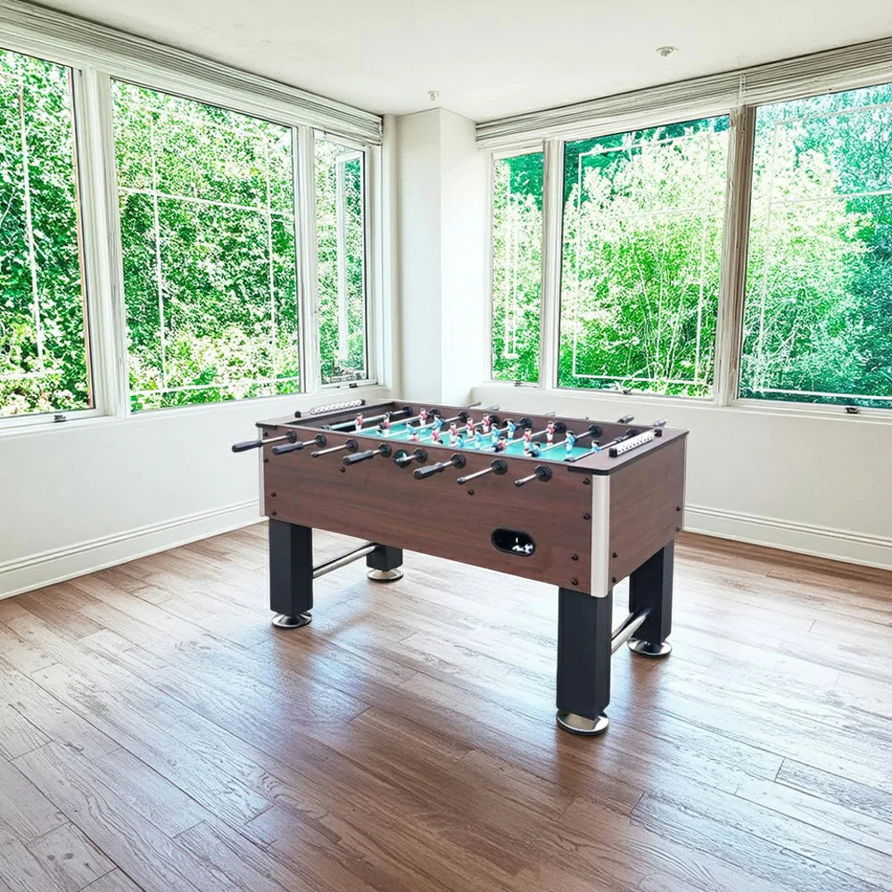 KICKSY 5FT Solid Wood Foosball Table Rods Players ABS Chrome-Plated & Durable High-Density Anti-Slip Handles Hand-Painted Steel Stable Playfield Construction