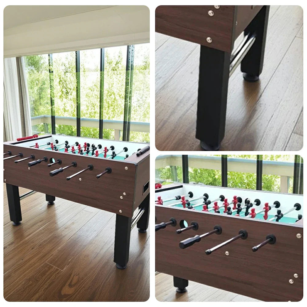 KICKSY 5FT Solid Wood Foosball Table & Stable Steel Anti-Slip High-Density Chrome-Plated Playfield Players Heavy-Duty Rods Handles Hand-Painted ABS Design