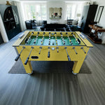 KICKSY 5FT Game - Smooth Table Playfield, Table, with Finish Hollow Cup Soccer Foosball Indoor MDF Bars, Steel Holder, Chrome Wood Grain Side Rod Yellow