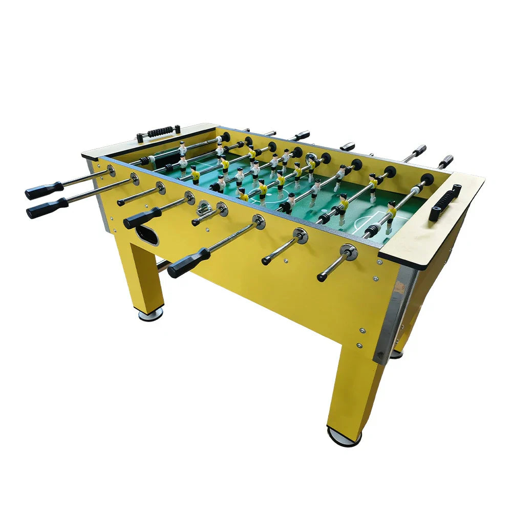 KICKSY 5FT Game - Smooth Table Playfield, Table, with Finish Hollow Cup Soccer Foosball Indoor MDF Bars, Steel Holder, Chrome Wood Grain Side Rod Yellow