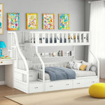 LIVARA CF02 Solid Crest Cozy Bunk Pine Big - Storage Safety Timber Bed Rails White