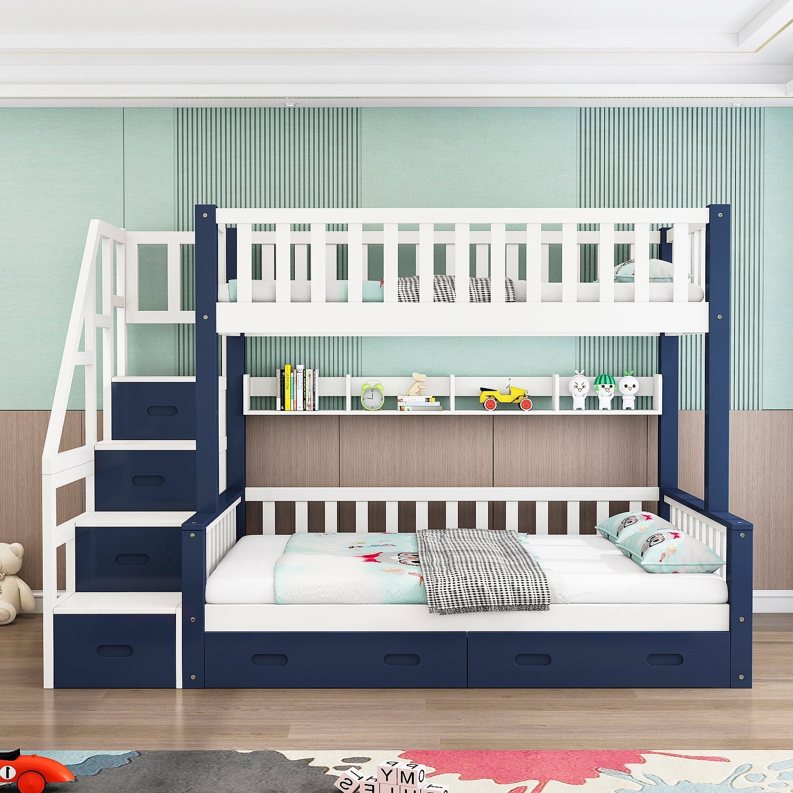 LIVARA ACSF01 Rails Pine Safety Solid Bed Timber Bunk Big Frame Storage