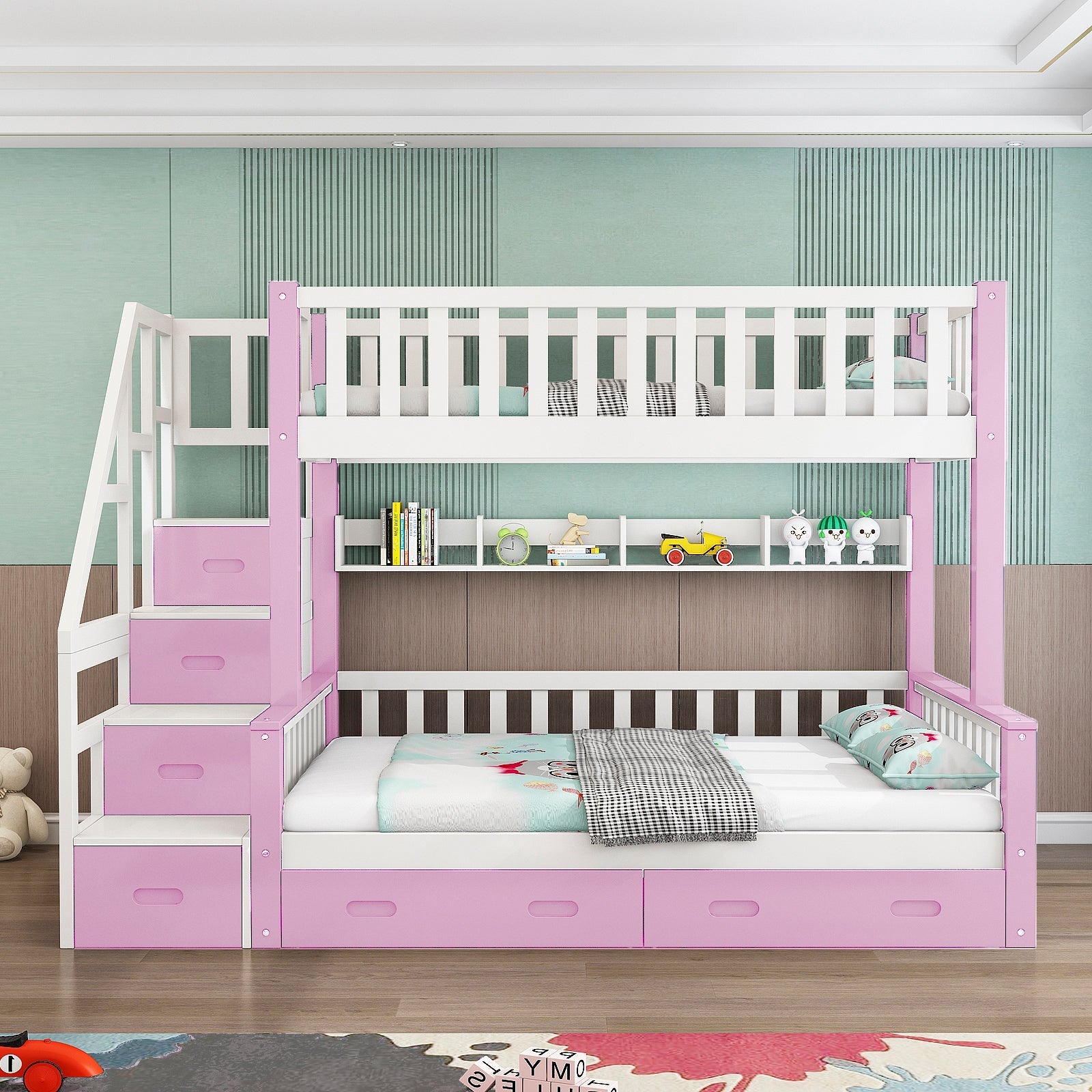 LIVARA ACSF01 Rails Pine Safety Solid Bed Timber Bunk Big Frame Storage