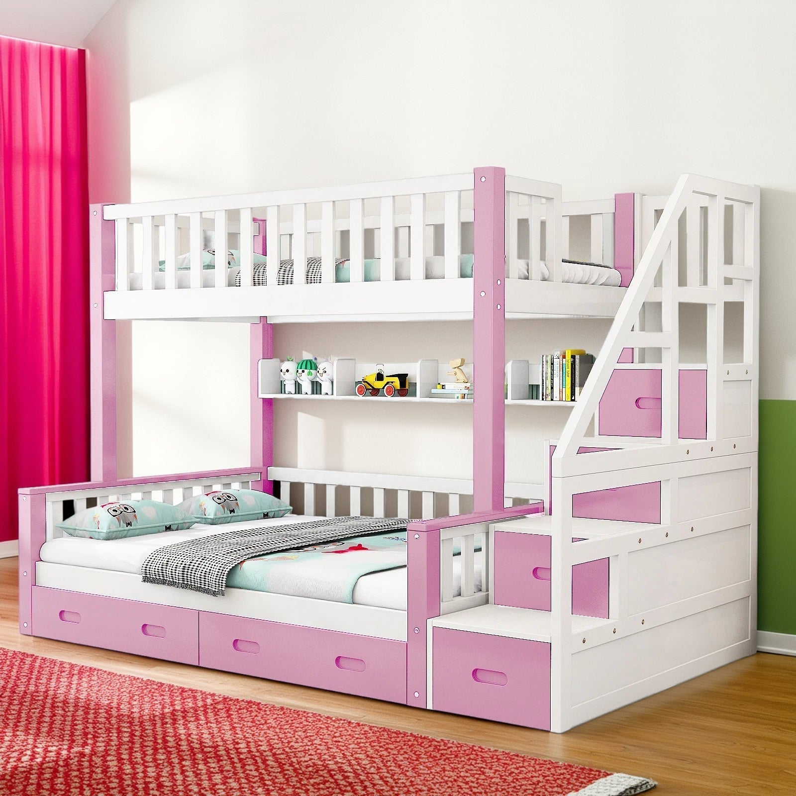 LIVARA ACSF01 Rails Pine Safety Solid Bed Timber Bunk Big Frame Storage