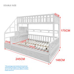 LIVARA ACSF01 Rails Pine Safety Solid Bed Timber Bunk Big Frame Storage