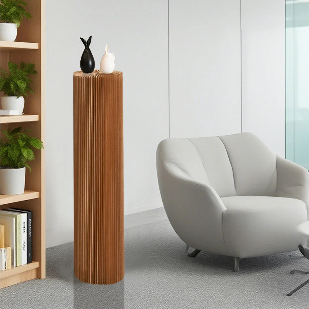 LIVARA Cardboard for Retail Round Display Showcase Cylinder - Eco-Friendly or Lightweight, Stand Exhibitions - Brown