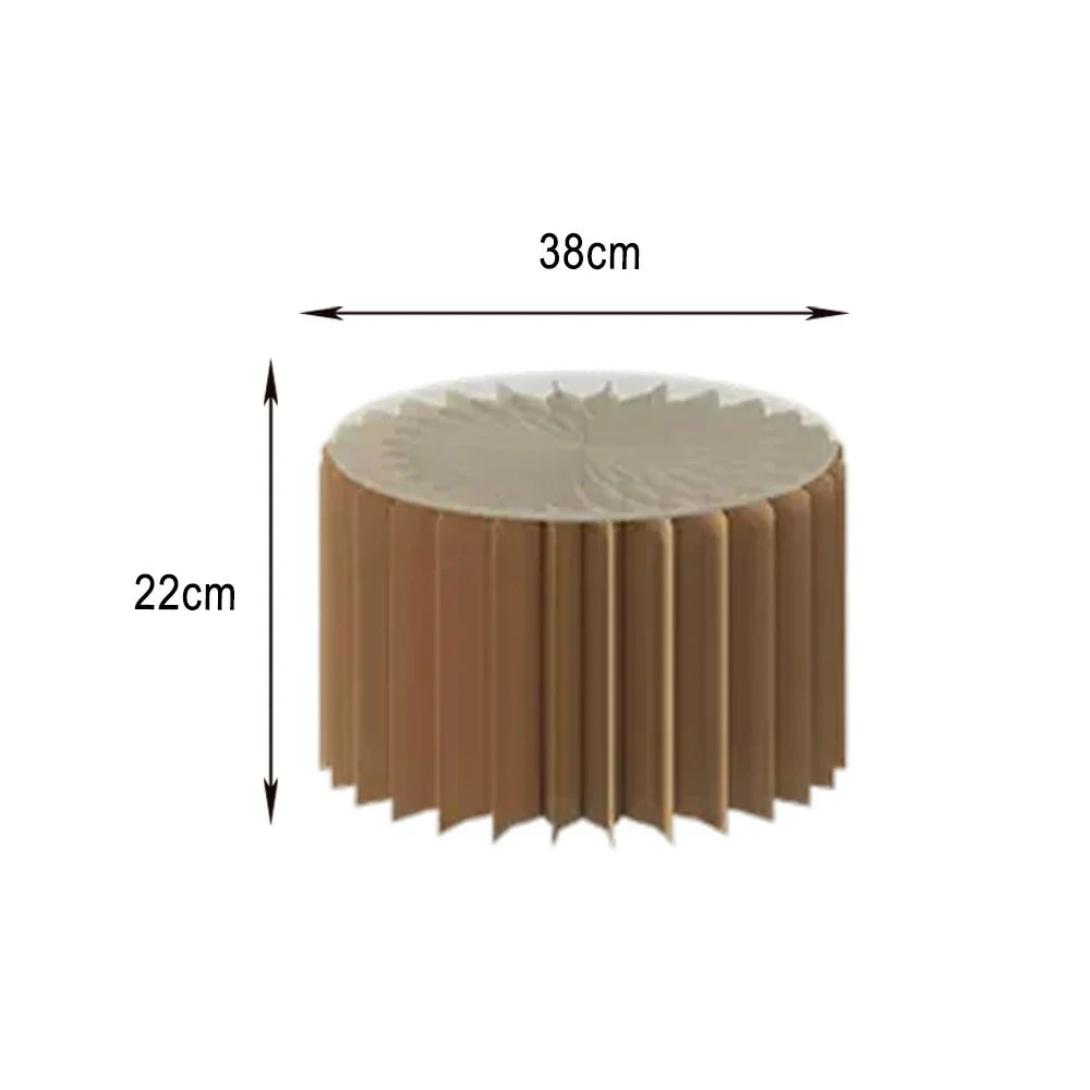 LIVARA Foldable Retail Display Paper Cylinder Round Stand Space-Saving Showcase - for Lightweight, Promotions-Brown