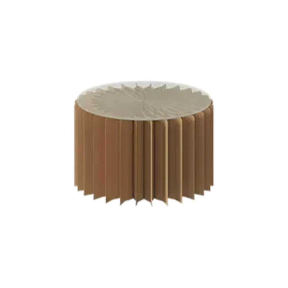 LIVARA Foldable Retail Display Paper Cylinder Round Stand Space-Saving Showcase - for Lightweight, Promotions-Brown