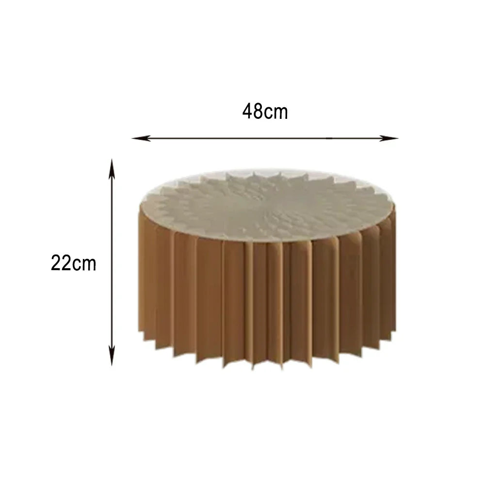 LIVARA Foldable Retail Display Paper Cylinder Round Stand Space-Saving Showcase - for Lightweight, Promotions-Brown