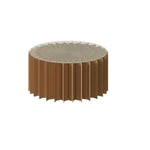 LIVARA Foldable Retail Display Paper Cylinder Round Stand Space-Saving Showcase - for Lightweight, Promotions-Brown