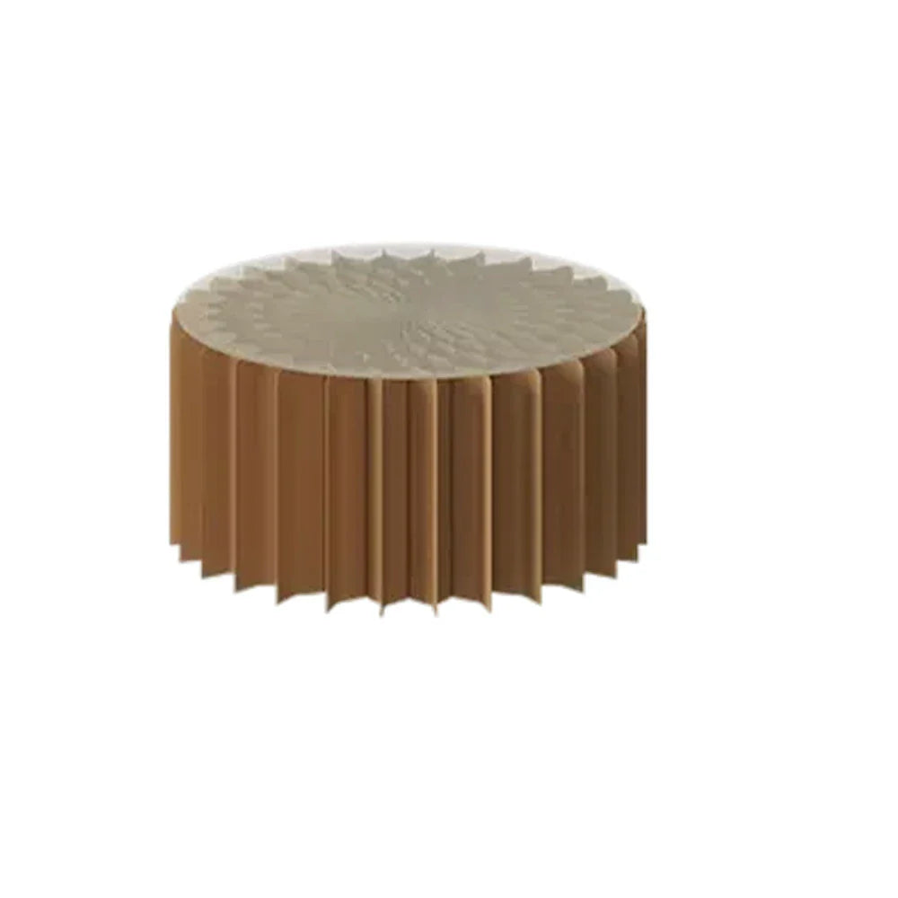LIVARA Foldable Retail Display Paper Cylinder Round Stand Space-Saving Showcase - for Lightweight, Promotions-Brown