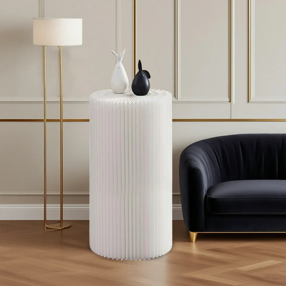 LIVARA Cardboard Lightweight, Display - Exhibitions or Cylinder - Retail Stand Eco-Friendly for Round Showcase White