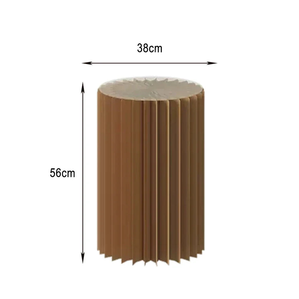 LIVARA Foldable Retail Display Paper Cylinder Round Stand Space-Saving Showcase - for Lightweight, Promotions-Brown
