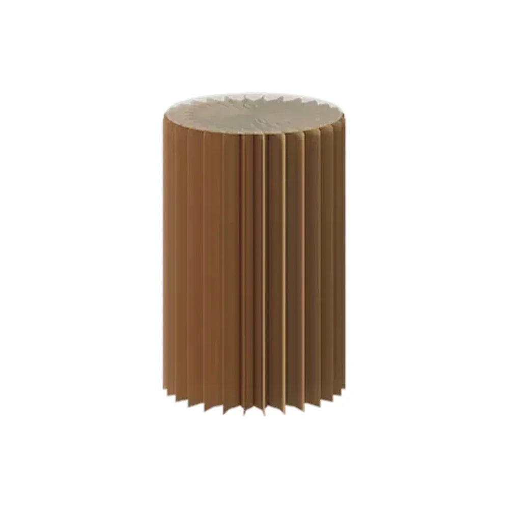 LIVARA Foldable Retail Display Paper Cylinder Round Stand Space-Saving Showcase - for Lightweight, Promotions-Brown