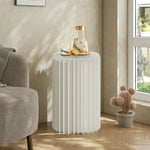 LIVARA Foldable Space-Saving Display Stand for Retail Cylinder Lightweight, Round Showcase - Paper Promotions- White