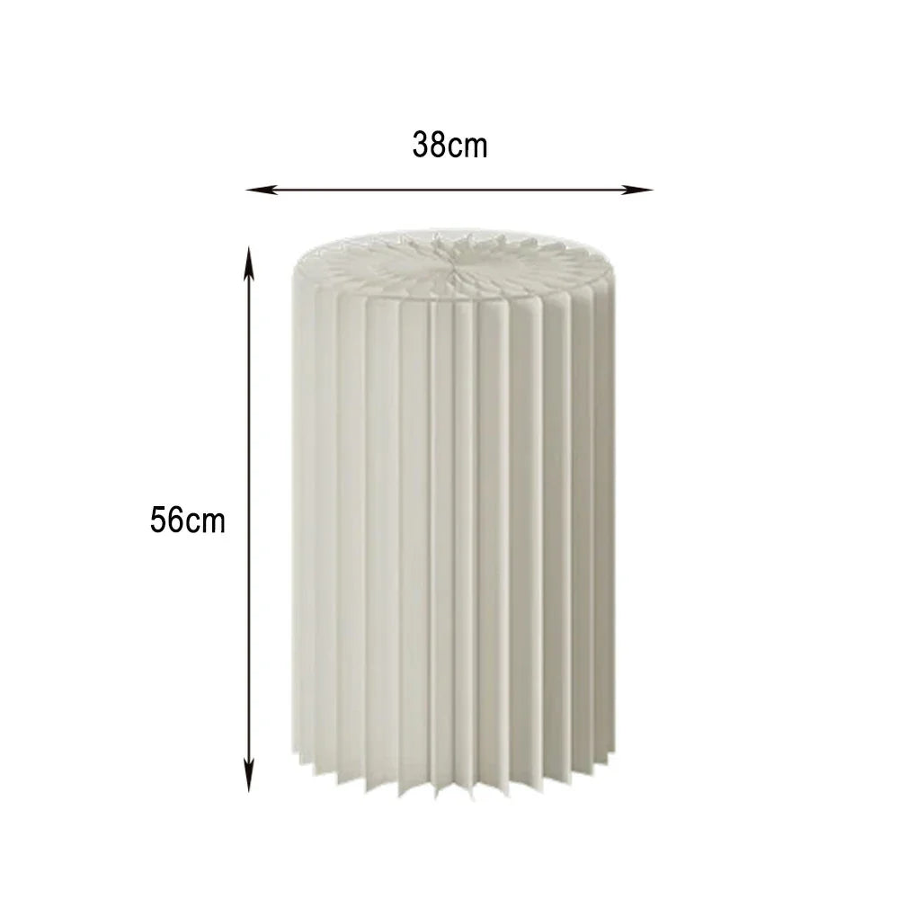 LIVARA Foldable Space-Saving Display Stand for Retail Cylinder Lightweight, Round Showcase - Paper Promotions- White