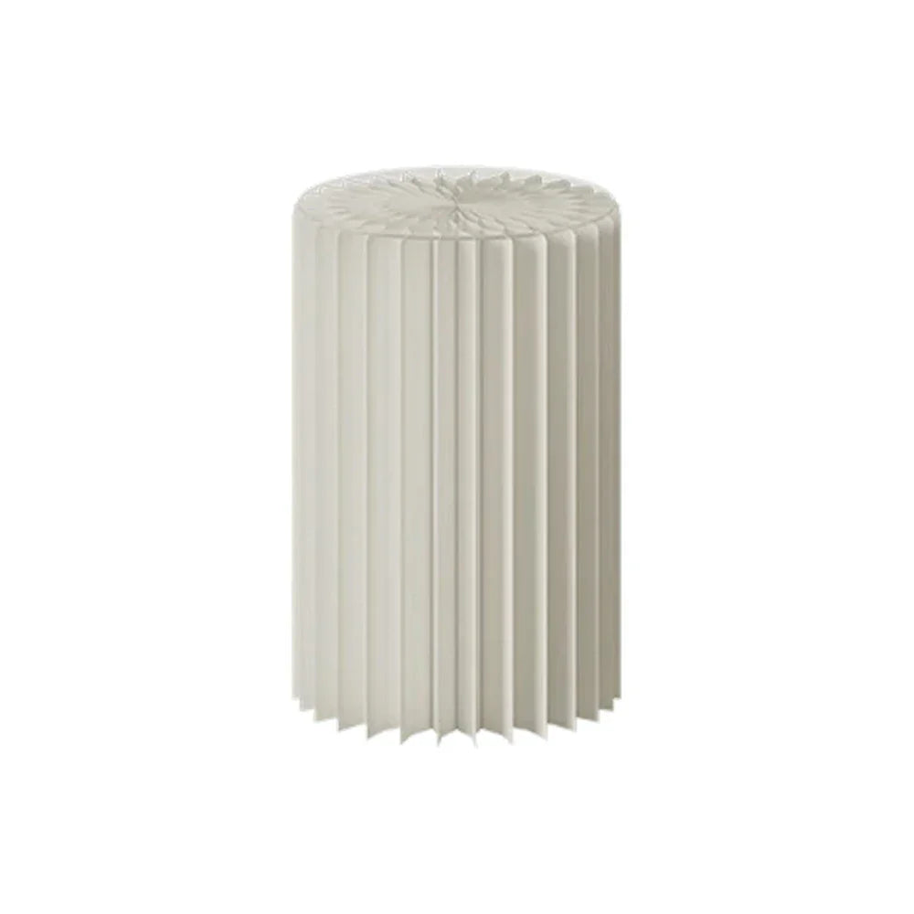 LIVARA Foldable Space-Saving Display Stand for Retail Cylinder Lightweight, Round Showcase - Paper Promotions- White