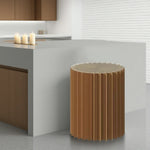 LIVARA Foldable Retail Display Paper Cylinder Round Stand Space-Saving Showcase - for Lightweight, Promotions-Brown