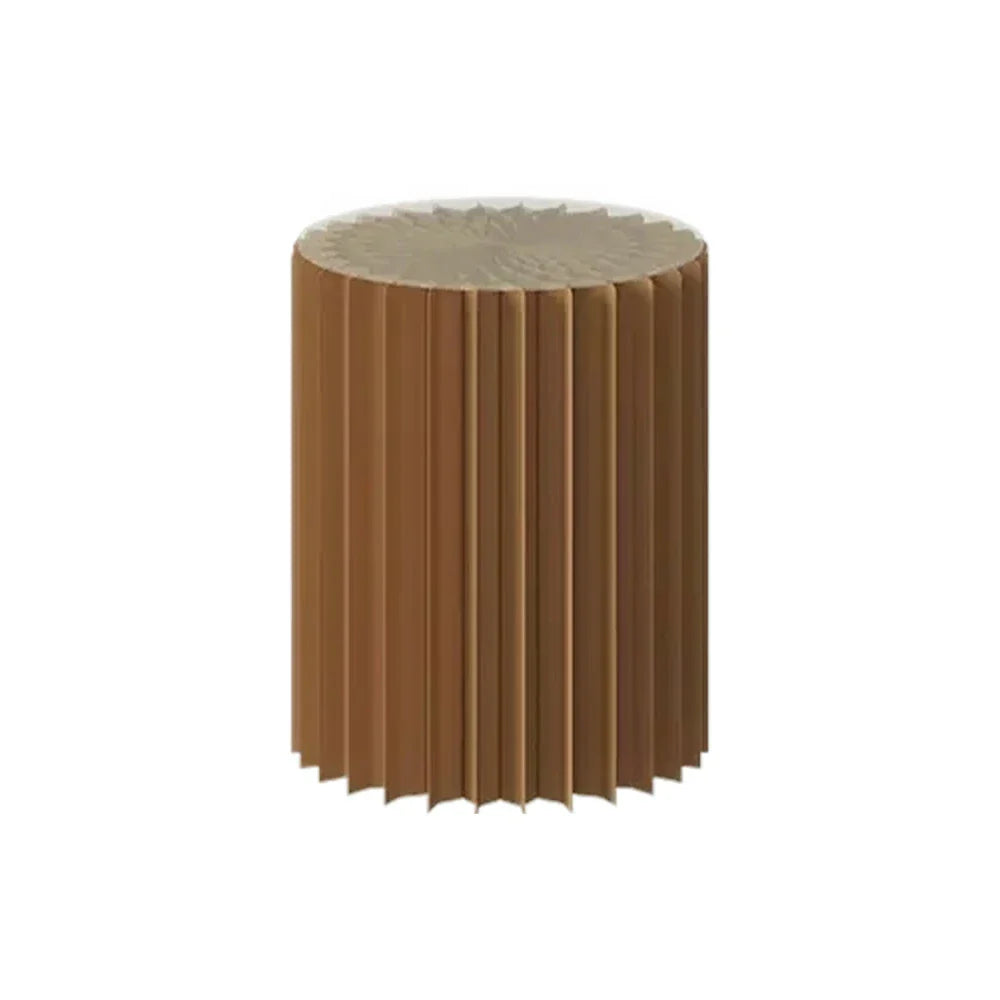 LIVARA Foldable Retail Display Paper Cylinder Round Stand Space-Saving Showcase - for Lightweight, Promotions-Brown