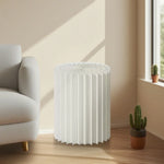 LIVARA Foldable Space-Saving Display Stand for Retail Cylinder Lightweight, Round Showcase - Paper Promotions- White