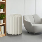 LIVARA Foldable Space-Saving Display Stand for Retail Cylinder Lightweight, Round Showcase - Paper Promotions- White