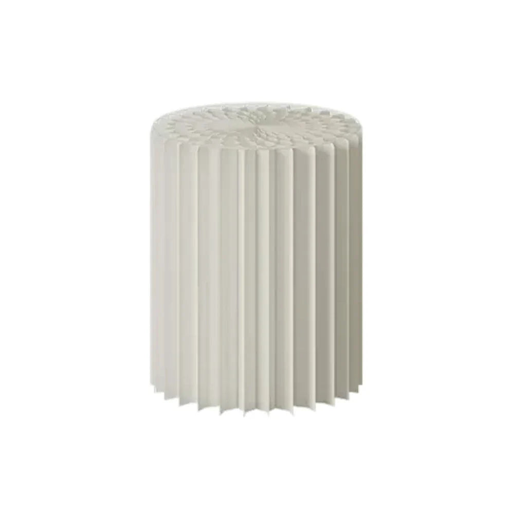 LIVARA Foldable Space-Saving Display Stand for Retail Cylinder Lightweight, Round Showcase - Paper Promotions- White