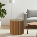 LIVARA Foldable Retail Display Paper Cylinder Round Stand Space-Saving Showcase - for Lightweight, Promotions-Brown