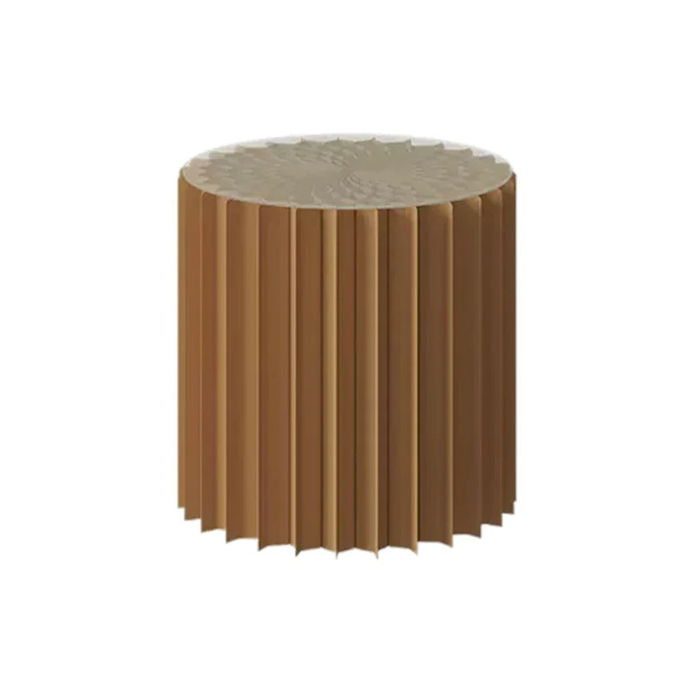 LIVARA Foldable Retail Display Paper Cylinder Round Stand Space-Saving Showcase - for Lightweight, Promotions-Brown