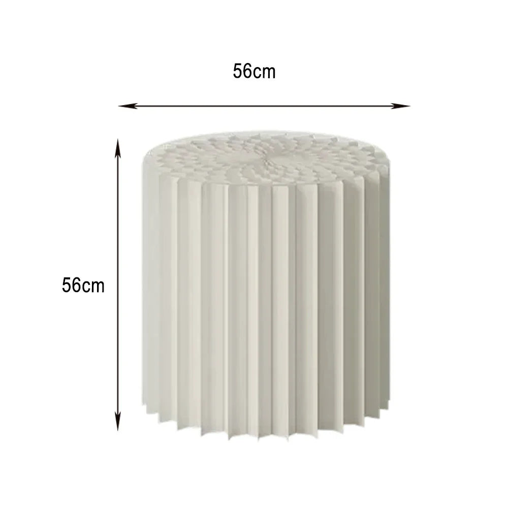 LIVARA Foldable Space-Saving Display Stand for Retail Cylinder Lightweight, Round Showcase - Paper Promotions- White